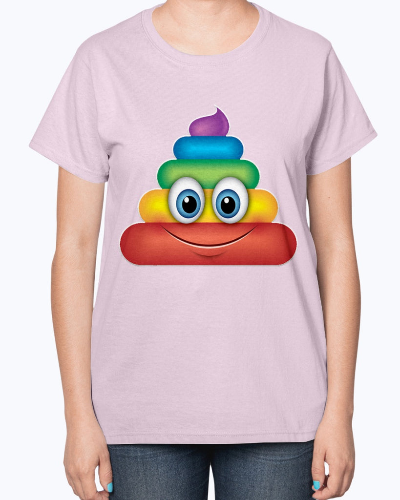 Rainbow Poop Emoji  -Ladies T-Shirt