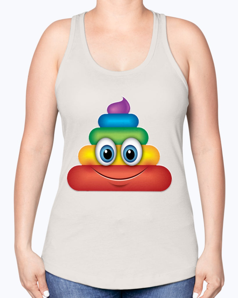 Rainbow Poop Emoji -Racerback Tank