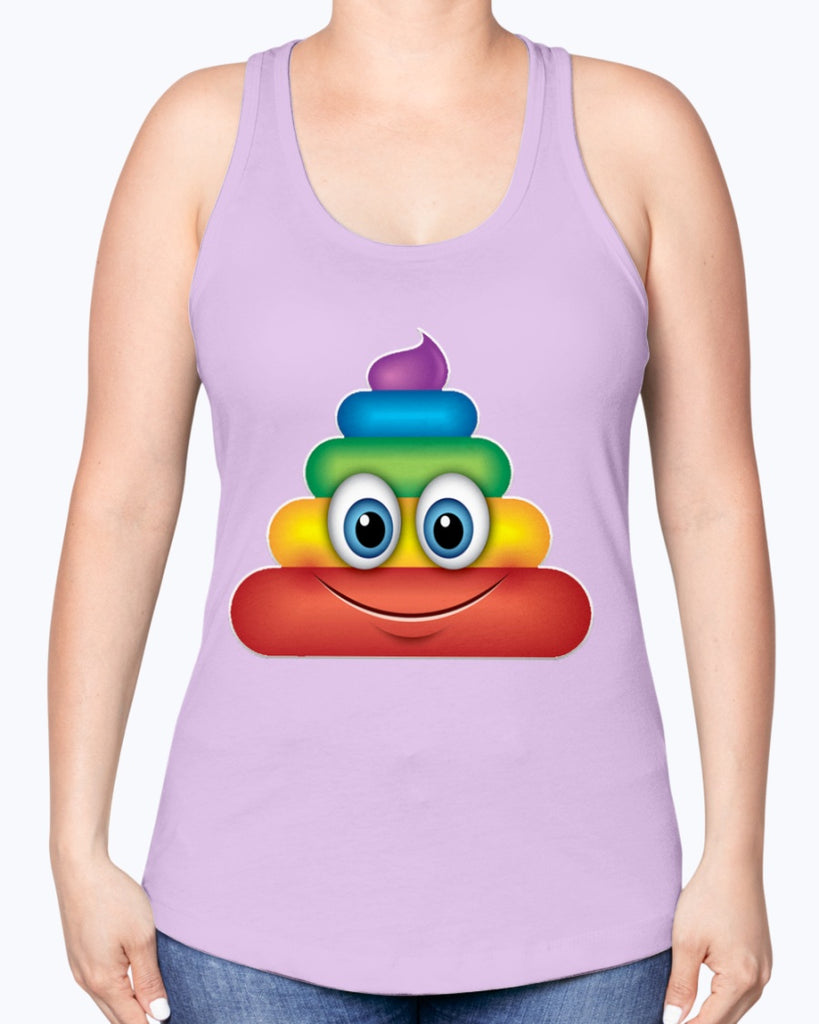 Rainbow Poop Emoji -Racerback Tank