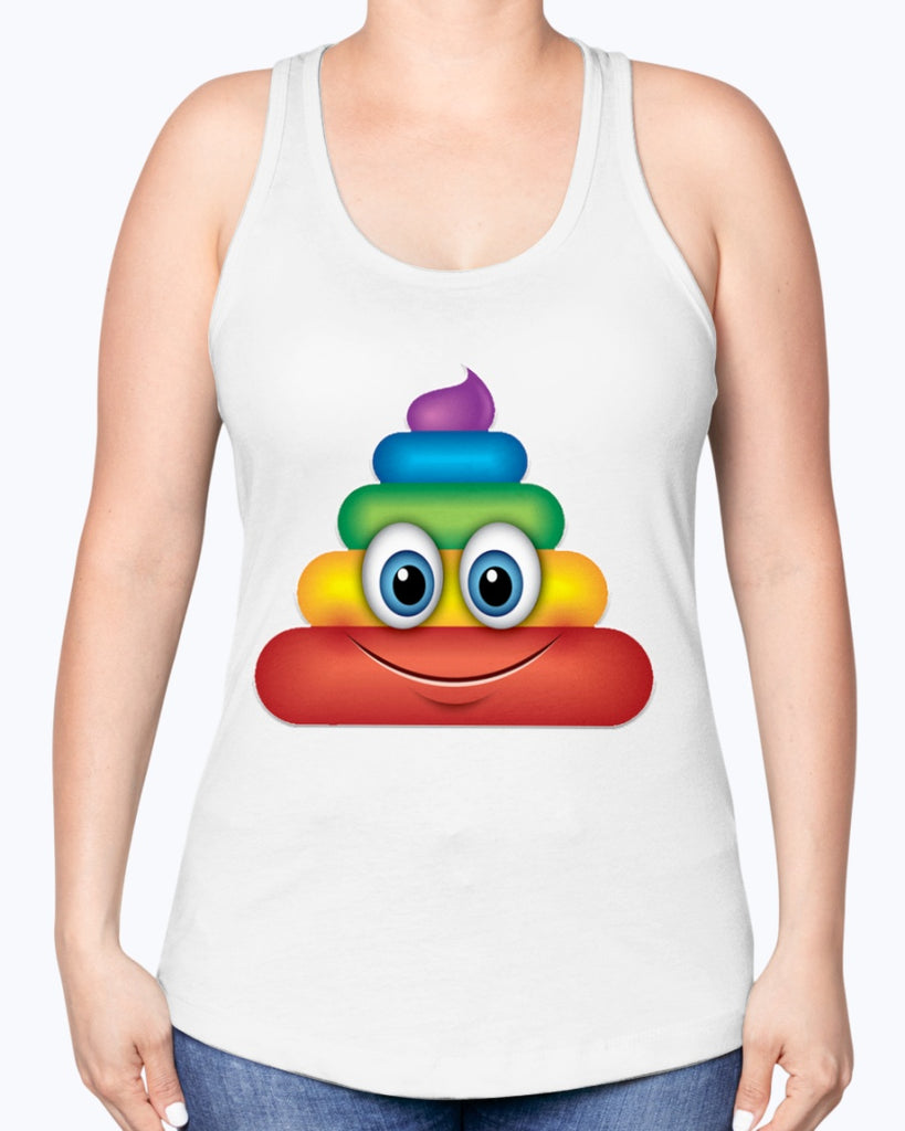 Rainbow Poop Emoji -Racerback Tank
