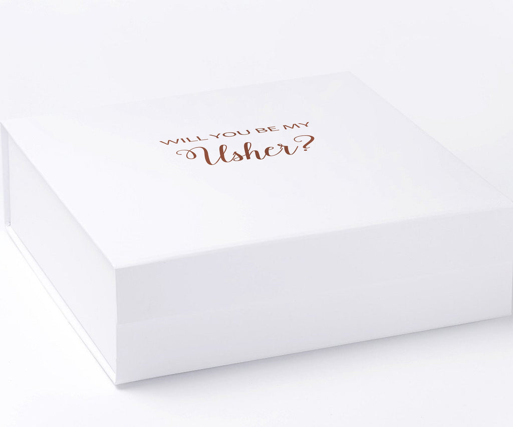 Will You Be My Usher? Proposal Box White - No Border - No ribbon