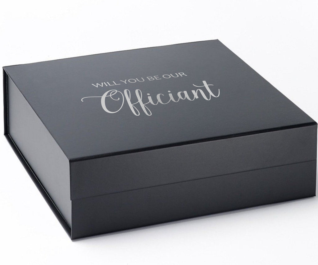 Will You Be our Officiant? Proposal Box black - No Border - No ribbon