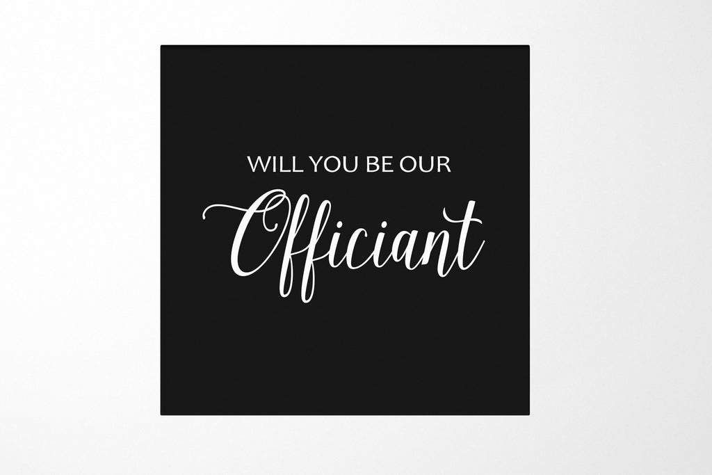 Will You Be our Officiant? Proposal Box black - No Border - No ribbon