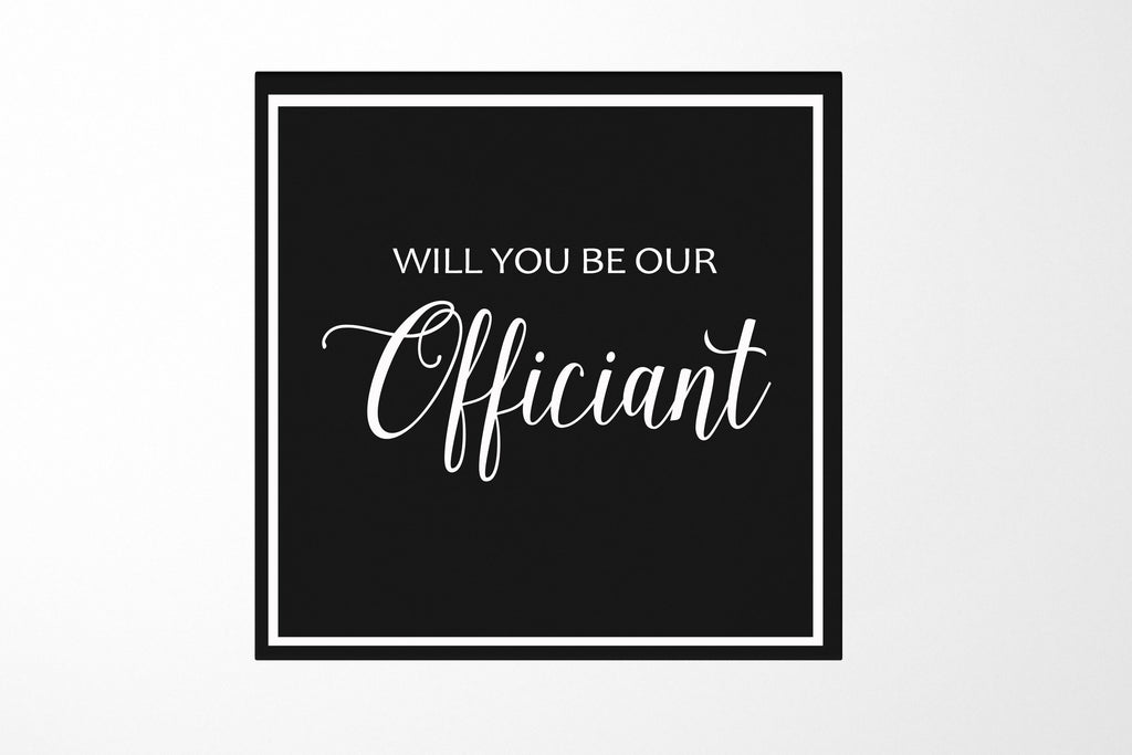 Will You Be our Officiant? Proposal Box black -  Border - No ribbon