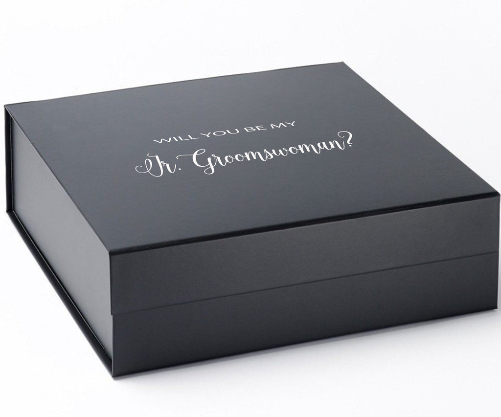 Will You Be My Jr Groomswoman? Proposal Box black - No Border - No ribbon